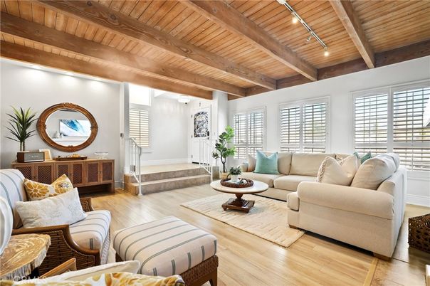 Interior, Living room, Recessed Lighting, Wooden Beams, Wooden Ceilings, Wood Texture Flooring