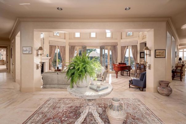 Fireplace, Interior, Marble, Piano, Recessed Lighting