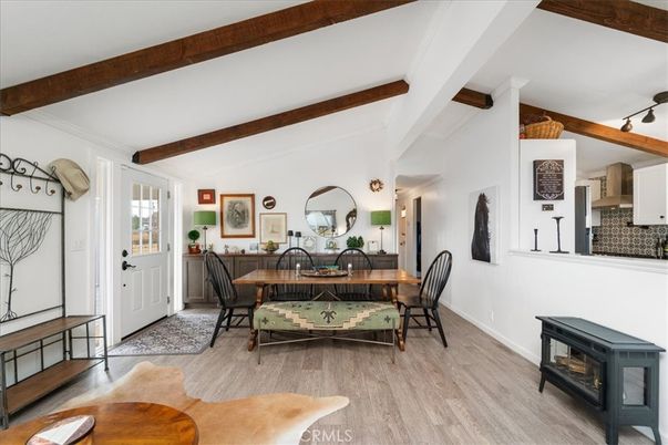 Dining room, Interior, Wooden Beams, Wood Texture Flooring