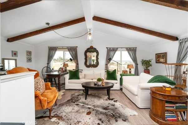 Interior, Living room, Pendant Lights, Wooden Beams, Wood Texture Flooring