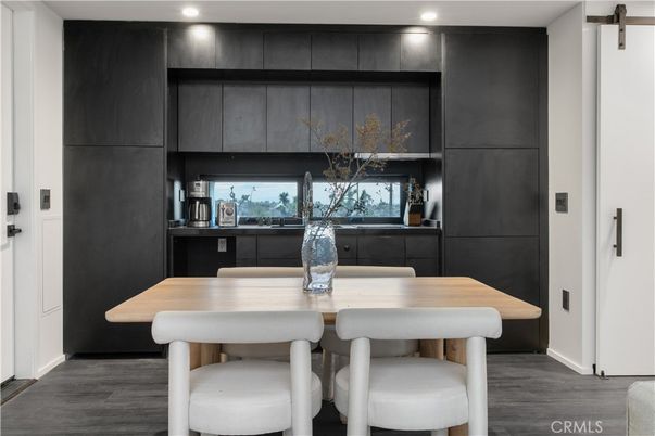Dining room, Interior, Kitchen, Recessed Lighting, Wood Texture Flooring