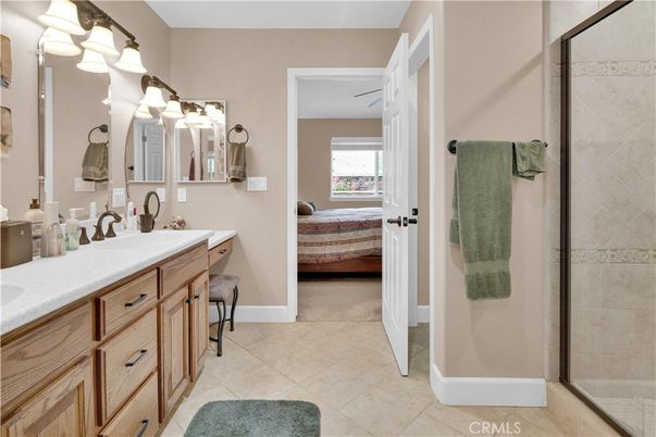 Bathroom, Bedroom, Dual Sink Vanities, Glass Shower, Interior