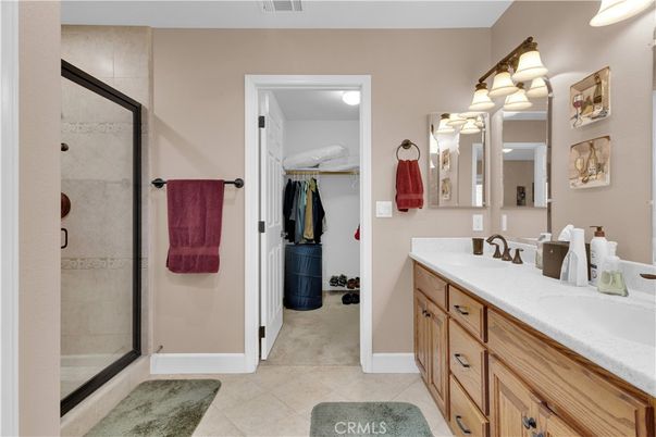 Bathroom, Dual Sink Vanities, Glass Shower, Interior