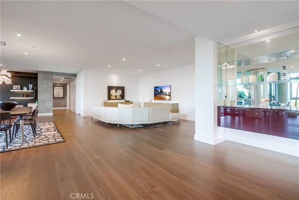 Dining room, Interior, Living room, Pendant Lights, Recessed Lighting, Wood Texture Flooring