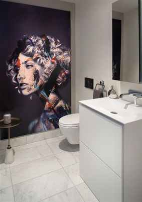 Bathroom, Interior, Marble, Pendant Lights