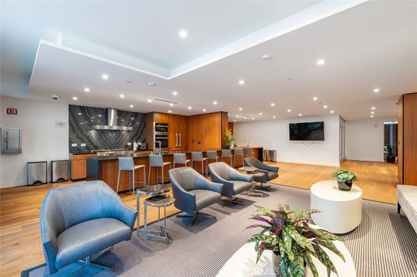 Interior, Kitchen, Living room, Recessed Lighting, Stainless Steel Appliances, Wood Texture Flooring