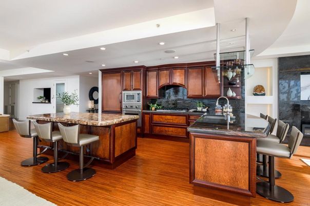 Interior, Kitchen, Recessed Lighting, Wood Texture Flooring