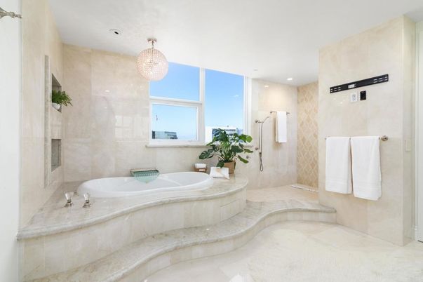 Bathroom, Chandelier, Interior, Recessed Lighting