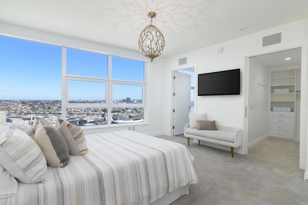 Bedroom, Interior, Pendant Lights, Recessed Lighting