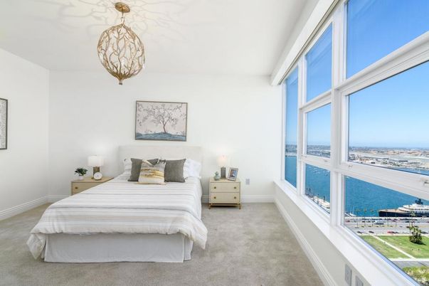 Bedroom, Interior, Pendant Lights, Water