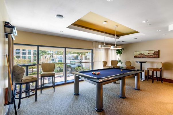 Billiard Table, Game Room, Interior, Pendant Lights, Recessed Lighting