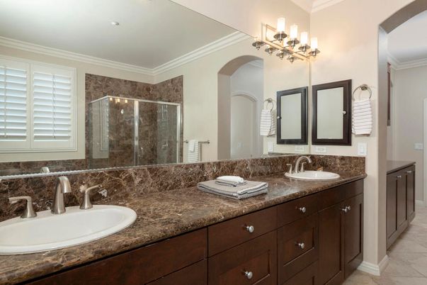 Bathroom, Dual Sink Vanities, Glass Shower, Interior
