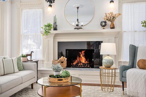 Fireplace, Interior, Wood Texture Flooring
