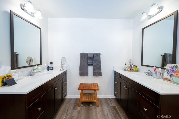 Bathroom, Dual Sink Vanities, Interior, Wood Texture Flooring