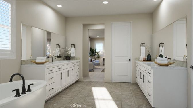 Bathroom, Dual Sink Vanities, Interior, Recessed Lighting