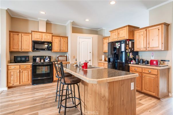 Interior, Kitchen, Recessed Lighting, Wood Texture Flooring