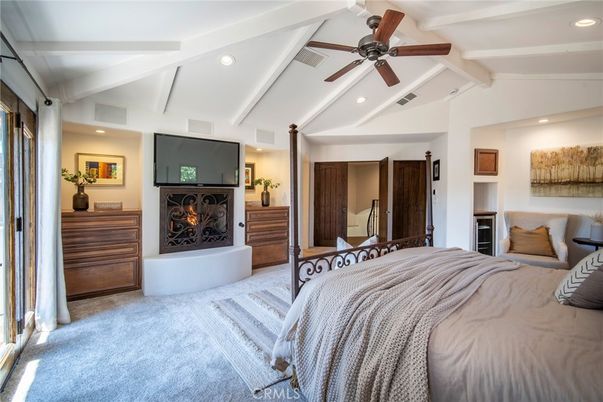 Bedroom, Fireplace, Interior, Recessed Lighting
