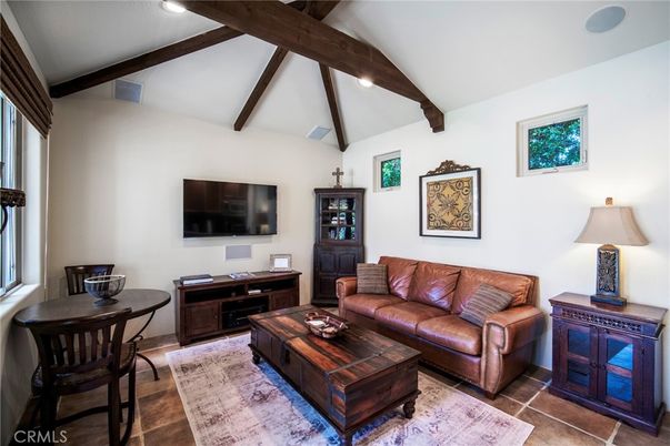 Interior, Living room, Recessed Lighting, Wooden Beams
