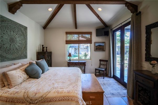 Bedroom, Interior, Recessed Lighting, Wooden Beams
