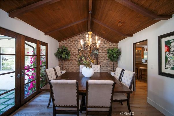 Chandelier, Dining room, Interior, Stone Walls, Wooden Beams, Wooden Ceilings, Wood Texture Flooring