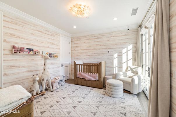 Bedroom, Interior, Recessed Lighting, Wood Texture Flooring, Wooden Walls