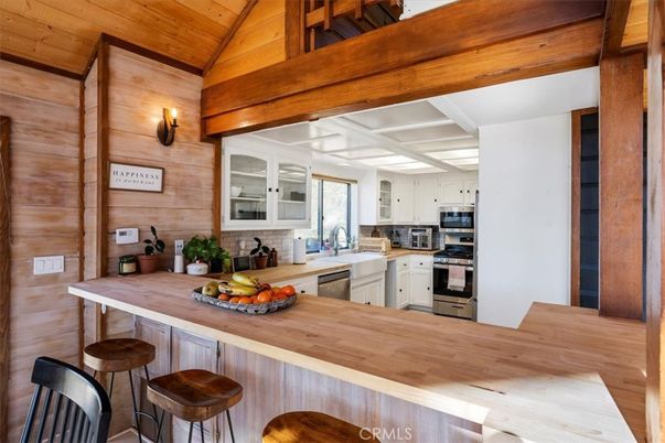 Interior, Kitchen, Stainless Steel Appliances, Wooden Ceilings, Wood Texture Flooring, Wooden Walls