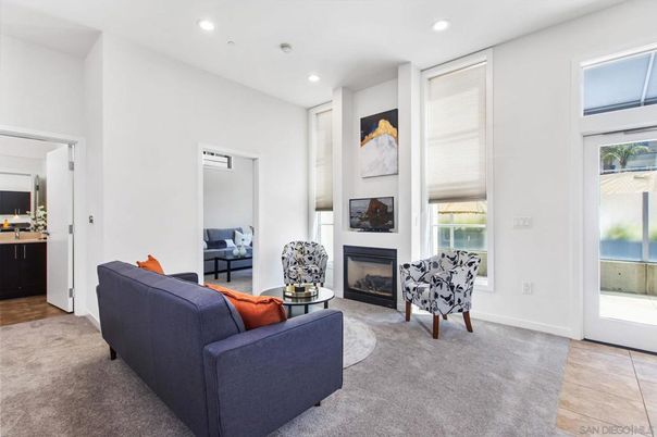 Fireplace, Interior, Living room, Recessed Lighting, Water