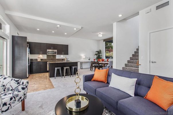 Dining room, Interior, Kitchen, Living room, Recessed Lighting, Stainless Steel Appliances