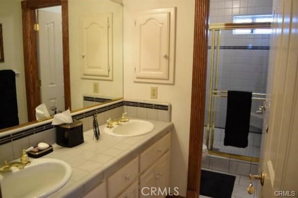 Bathroom, Dual Sink Vanities, Glass Shower, Interior, Tile Countertops