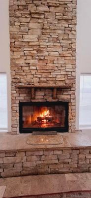 Fireplace, Interior, Stone Walls