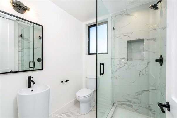 Bathroom, Glass Shower, Interior, Marble, Marble Walls