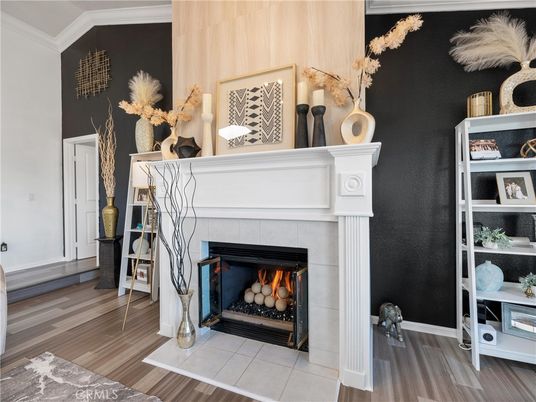 Fireplace, Interior, Wood Texture Flooring