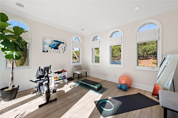 Fitness Equipment, Interior, Recessed Lighting, Wood Texture Flooring