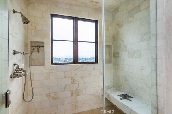 Bathroom, Glass Shower, Interior, Marble Walls