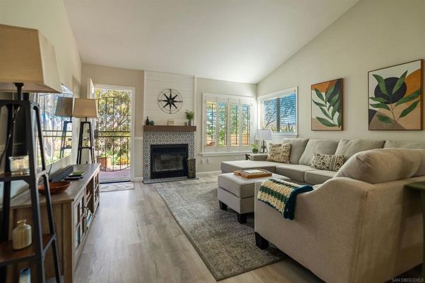 Fireplace, Interior, Living room, Stone Walls, Wood Texture Flooring