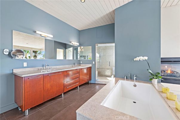 Bathroom, Dual Sink Vanities, Fireplace, Glass Shower, Interior