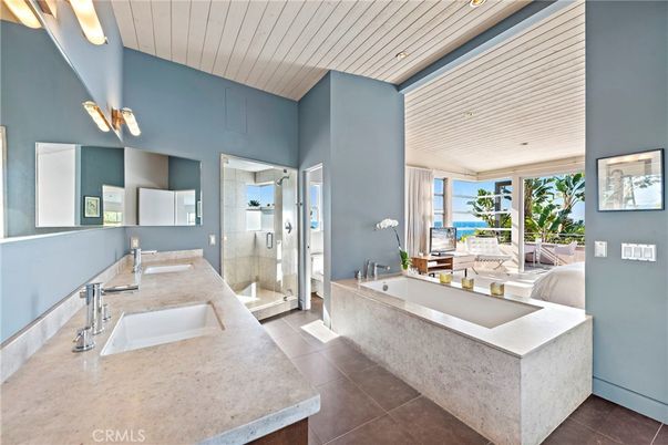 Bathroom, Dual Sink Vanities, Glass Shower, Interior, Recessed Lighting, Water