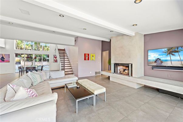 Dining room, Fireplace, Interior, Living room, Recessed Lighting