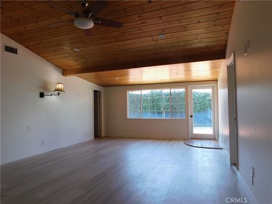 Empty room, Interior, Recessed Lighting, Wooden Ceilings, Wood Texture Flooring
