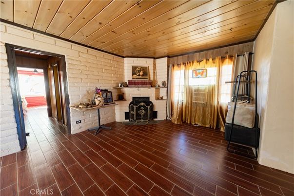 Fireplace, Interior, Stone Walls, Wooden Ceilings, Wood Texture Flooring
