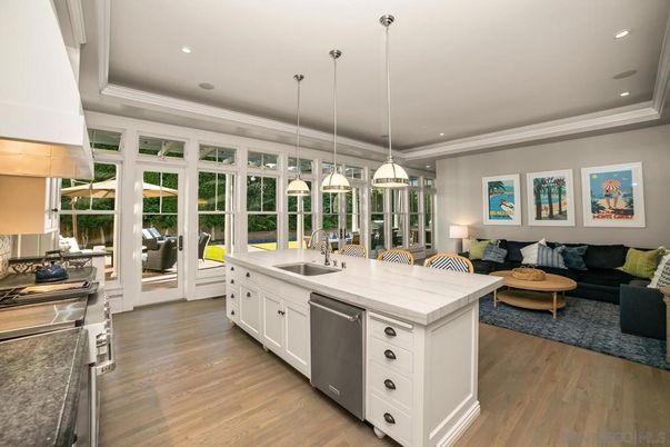 Interior, Kitchen, Living room, Pendant Lights, Recessed Lighting, Stainless Steel Appliances, Wood Texture Flooring