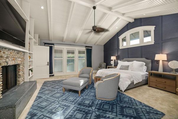 Bedroom, Fireplace, Interior, Recessed Lighting