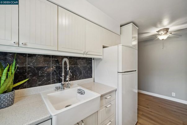 Interior, Kitchen, Marble Walls, Wood Texture Flooring