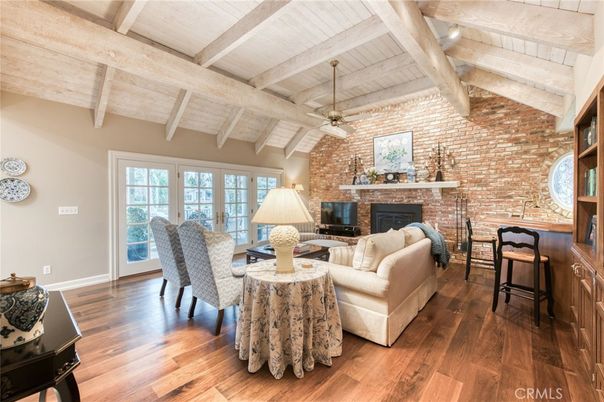 Fireplace, Interior, Living room, Stone Walls, Wooden Beams, Wooden Ceilings, Wood Texture Flooring