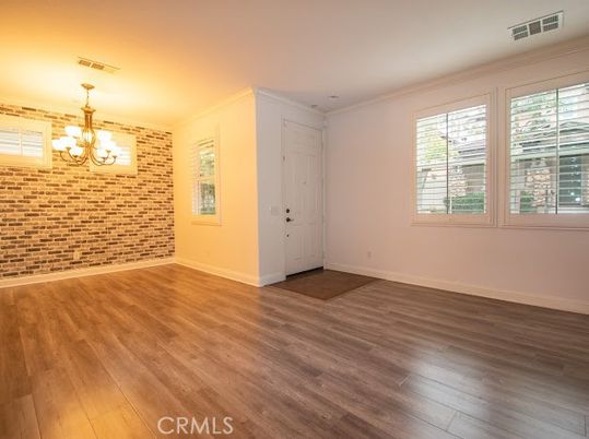 Chandelier, Empty room, Interior, Wood Texture Flooring