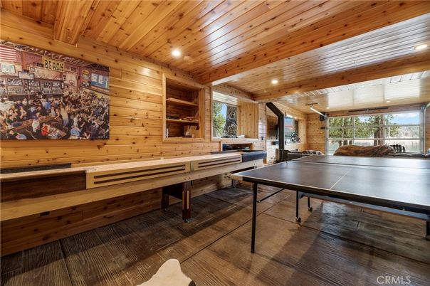 Game Room, Interior, Recessed Lighting, Wooden Beams, Wooden Ceilings, Wood Texture Flooring, Wooden Walls