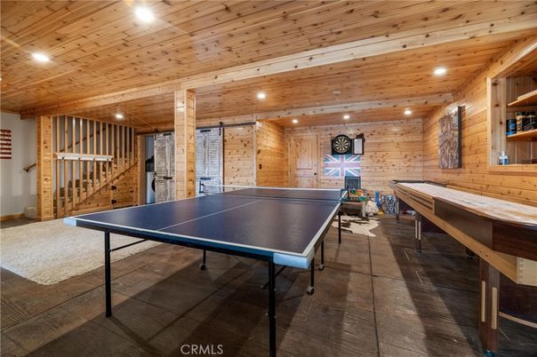 Game Room, Interior, Recessed Lighting, Wooden Ceilings, Wooden Walls