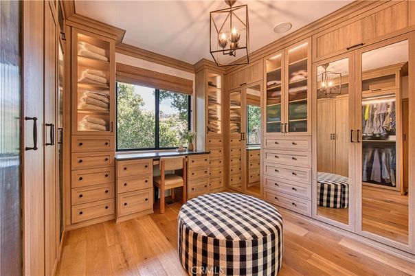 Interior, Pendant Lights, Walk-in Closets, Wood Texture Flooring, Wooden Walls