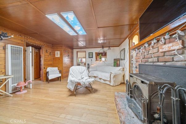 Fireplace, Interior, Living room, Wood Texture Flooring, Wooden Walls