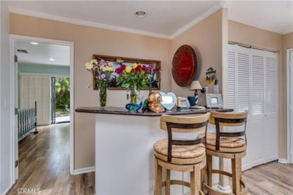 Dining room, Interior, Kitchen, Living room, Pendant Lights, Recessed Lighting, Stainless Steel Appliances, Wood Texture Flooring